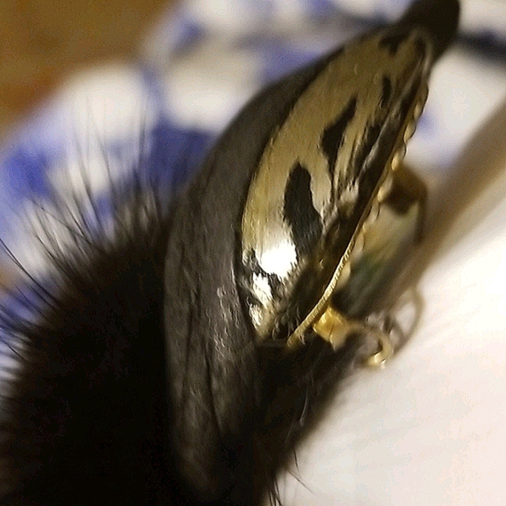 Vintage art nouveau pin with real fur. - Picture 6 of 6